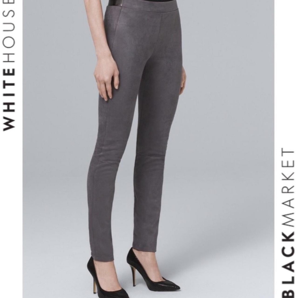 {White House Black Market} The Legging Vegan Suede Pants